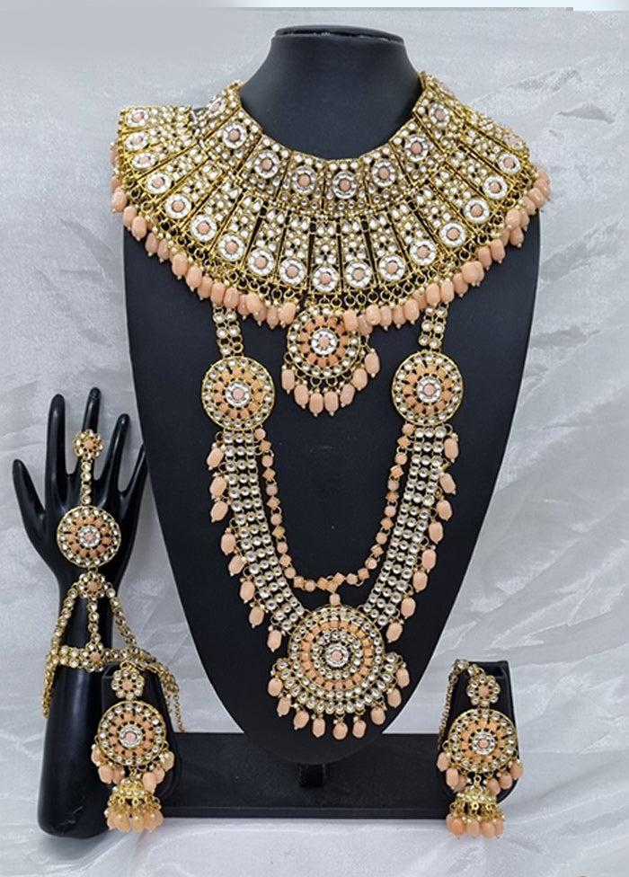 Peach Alloy Jewellery Set