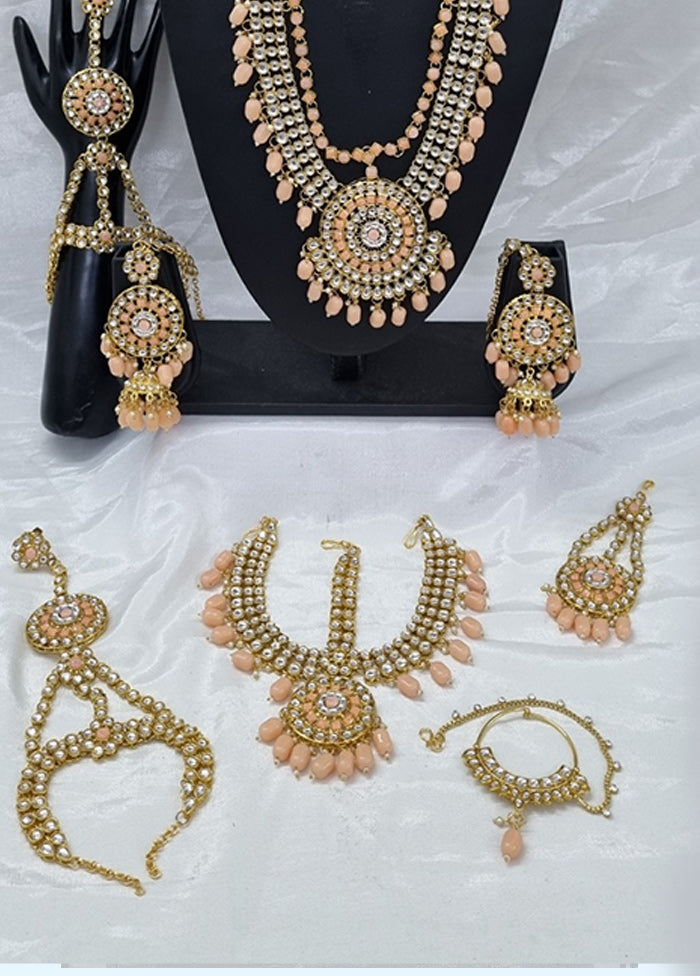 Peach Alloy Jewellery Set