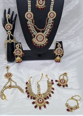 Maroon Alloy Jewellery Set