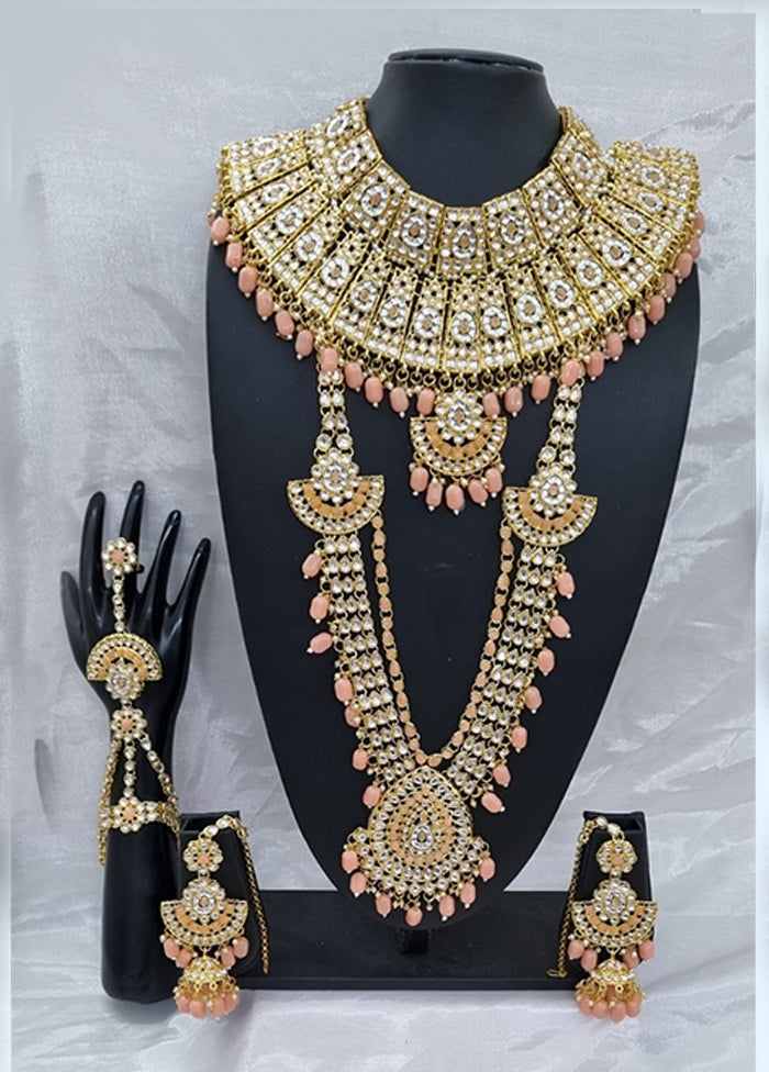 Peach Alloy Jewellery Set