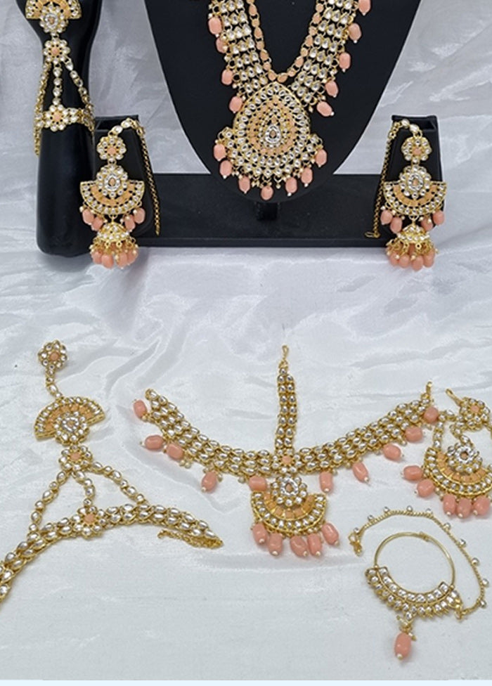 Peach Alloy Jewellery Set