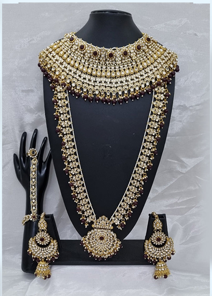 Maroon Alloy Jewellery Set