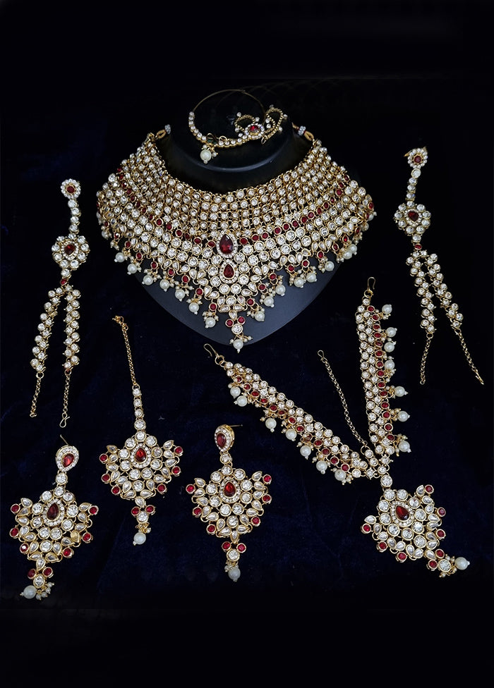 Maroon Alloy Jewellery Set