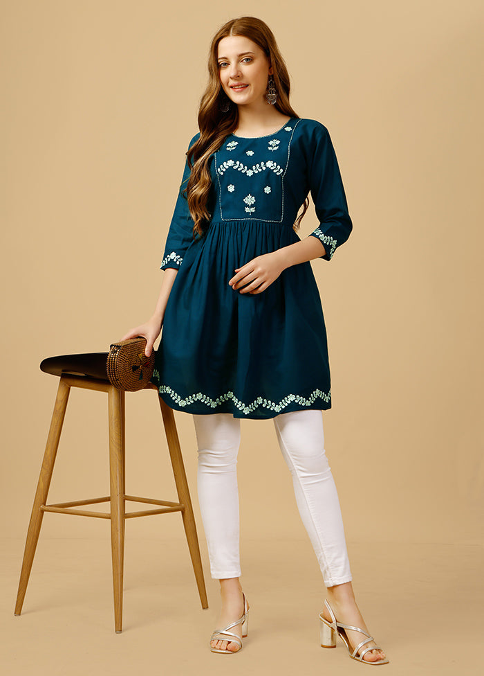 Blue Readymade Rayon Kurti