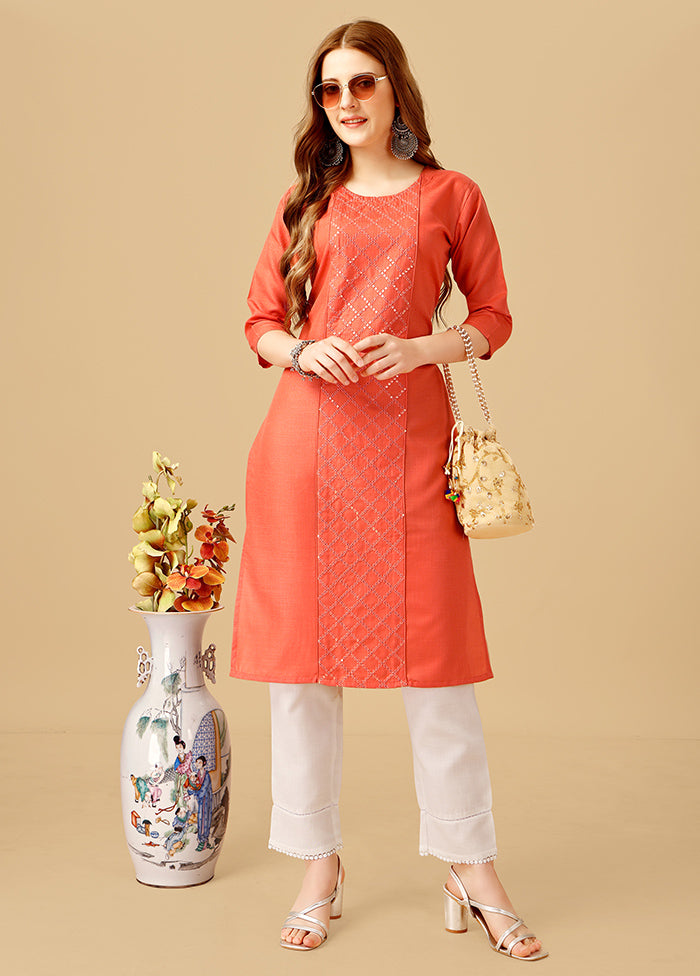 2 Pc Coral Readymade Cotton Kurti Set