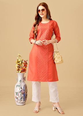 2 Pc Coral Readymade Cotton Kurti Set