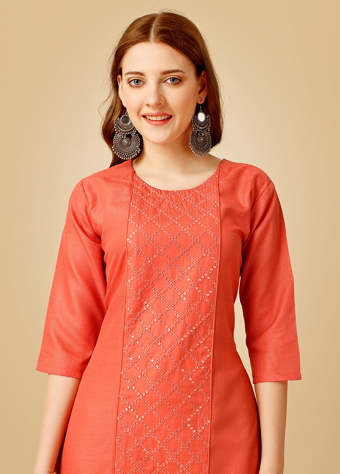 2 Pc Coral Readymade Cotton Kurti Set