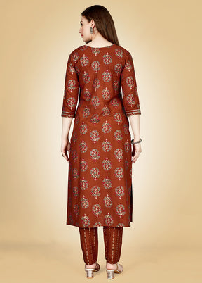 2 Pc Rust Readymade Rayon Kurti Set