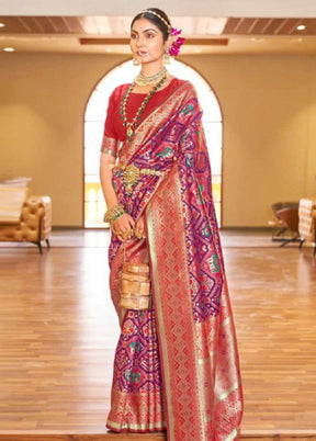 Multicolor Banarasi Silk Saree With Blouse Piece