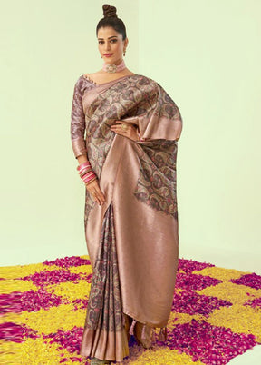 Multicolor Banarasi Silk Saree With Blouse Piece