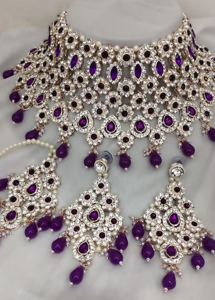 Purple Alloy Jewellery Set