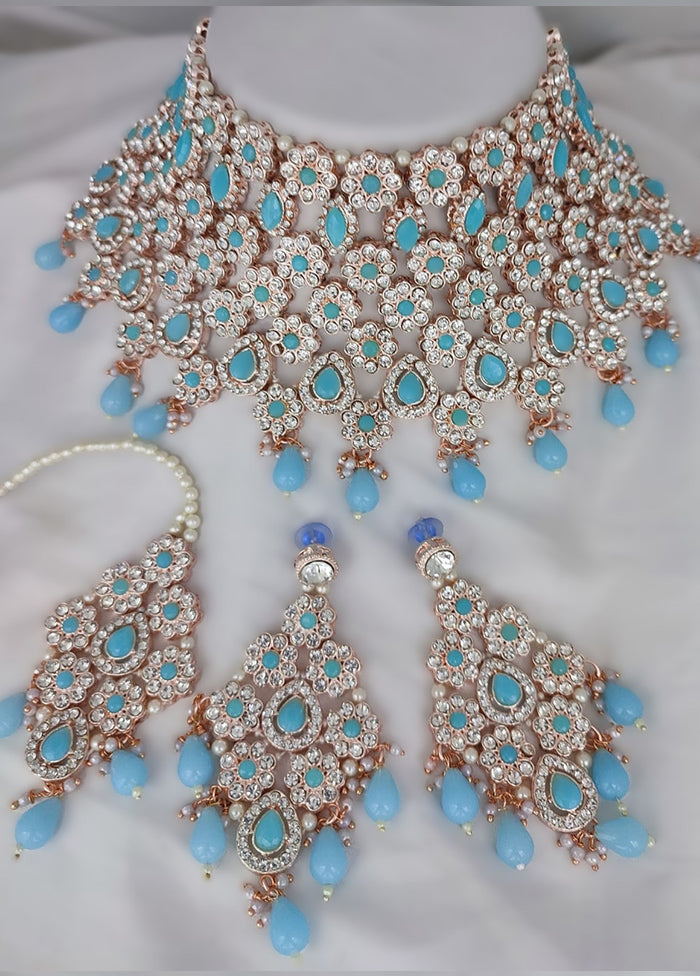 Sky Blue Alloy Jewellery Set