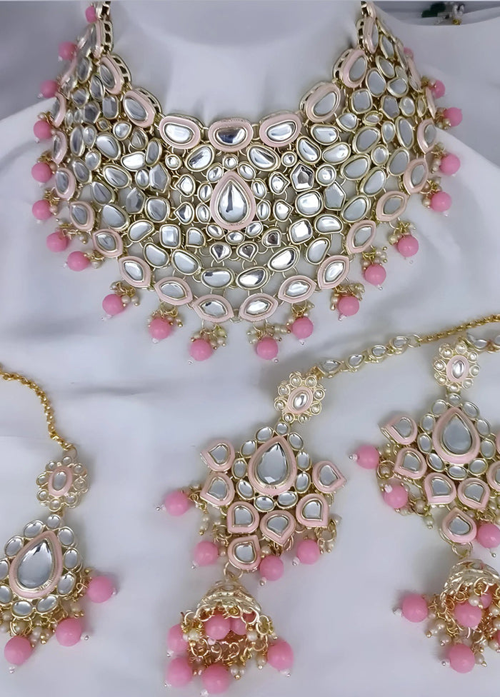 Pink Alloy Jewellery Set