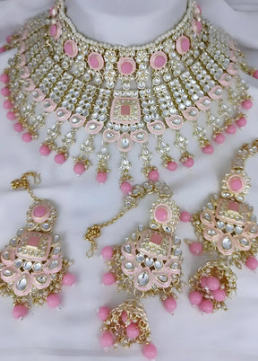 Pink Alloy Jewellery Set