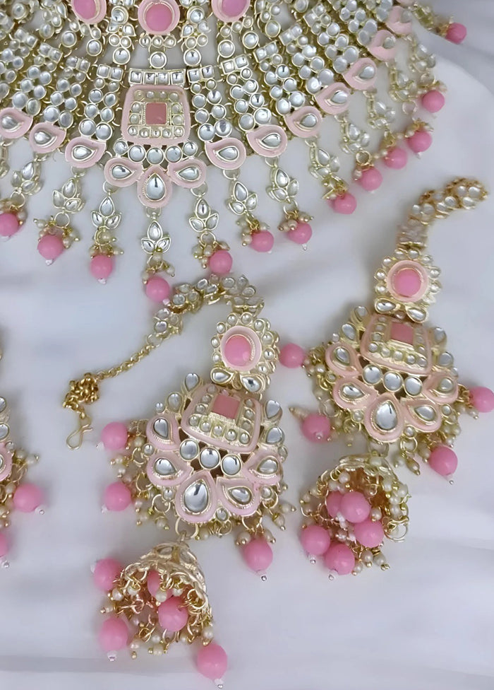 Pink Alloy Jewellery Set