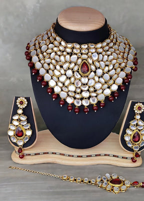 Maroon Alloy Jewellery Set