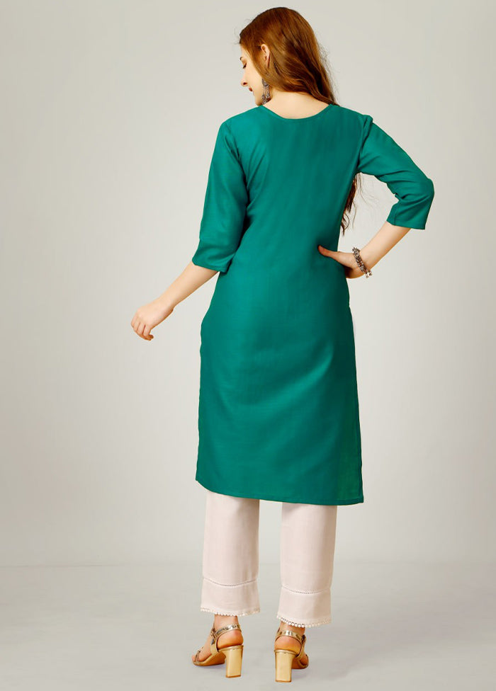 2 Pc Light Green Readymade Cotton Kurti Set