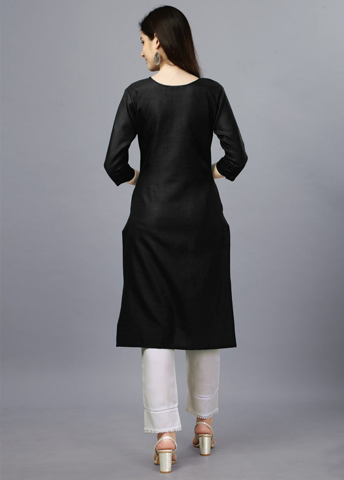 Black Readymade Cotton Kurti