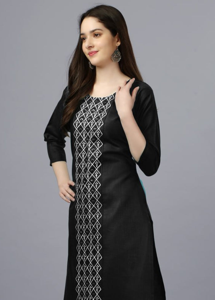 Black Readymade Cotton Kurti