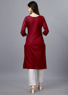 Maroon Readymade Cotton Kurti