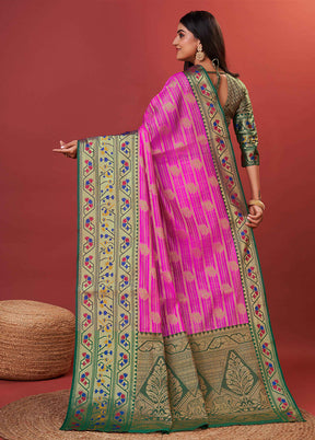Pink Dupion Silk Saree With Blouse Piece - Indian Silk House Agencies