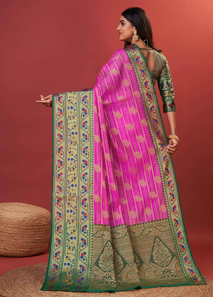 Pink Dupion Silk Saree With Blouse Piece - Indian Silk House Agencies
