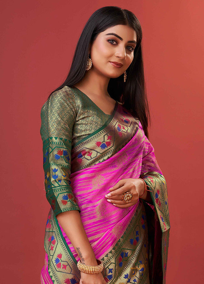 Pink Dupion Silk Saree With Blouse Piece - Indian Silk House Agencies