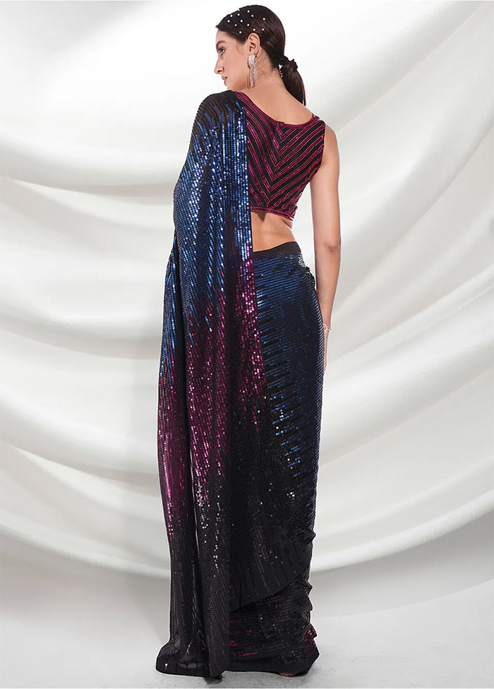 Multicolor Georgette Saree With Blouse Piece - Indian Silk House Agencies