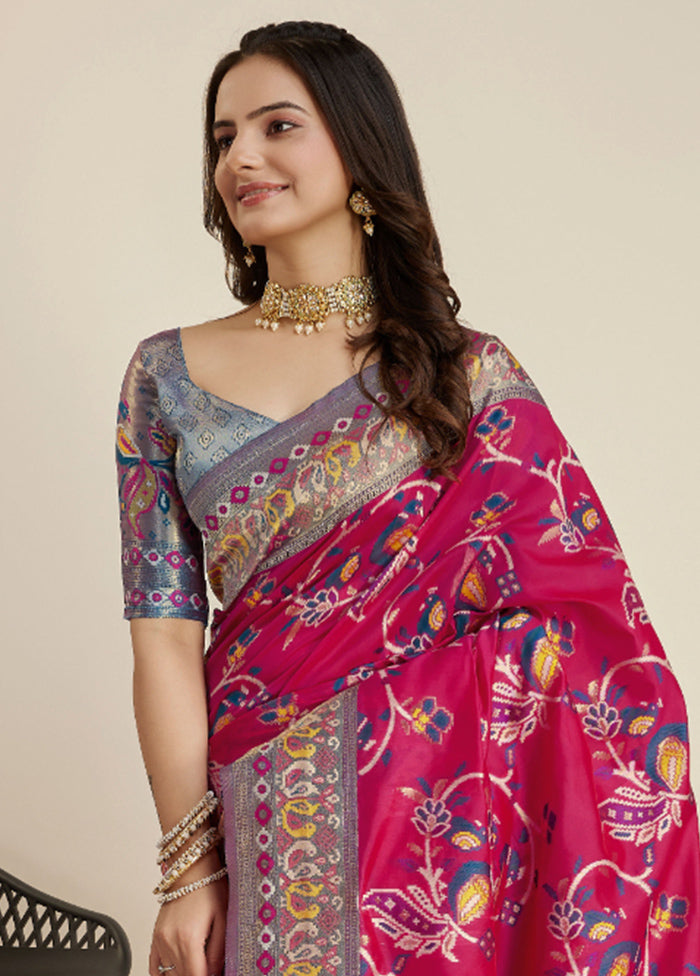 Rani Dupion Silk Saree With Blouse Piece