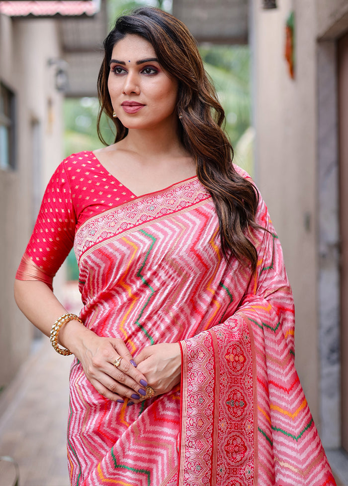 Multicolor Pure Silk Saree With Blouse Piece