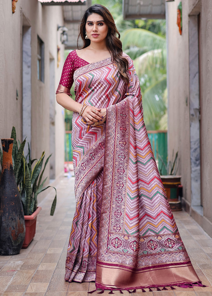 Multicolor Pure Silk Saree With Blouse Piece