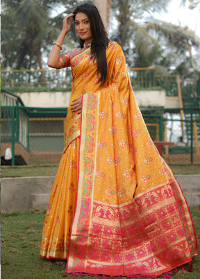 Mustard Organza Saree With Blouse Piece