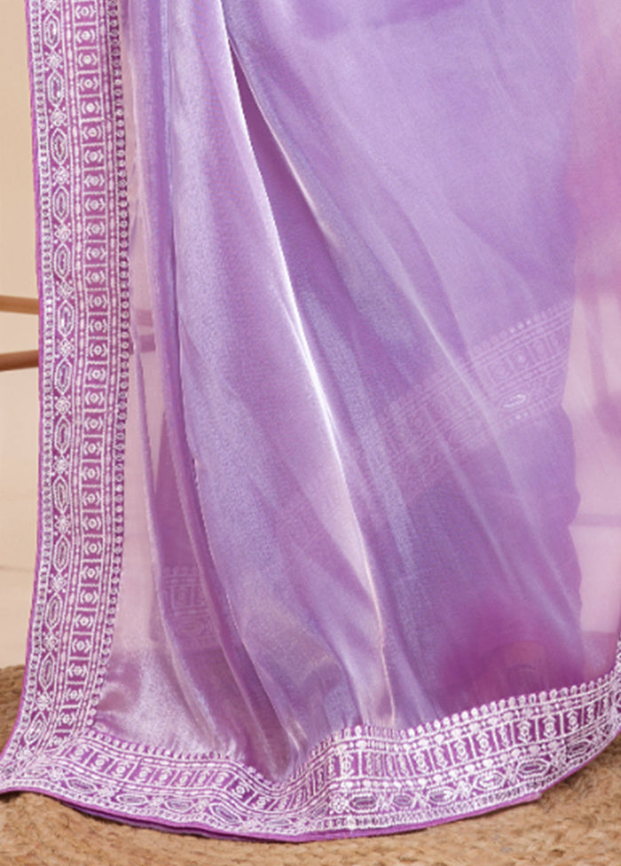 Lavender Silk Saree With Blouse Piece