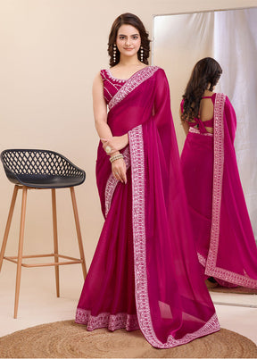 Rani Silk Saree With Blouse Piece