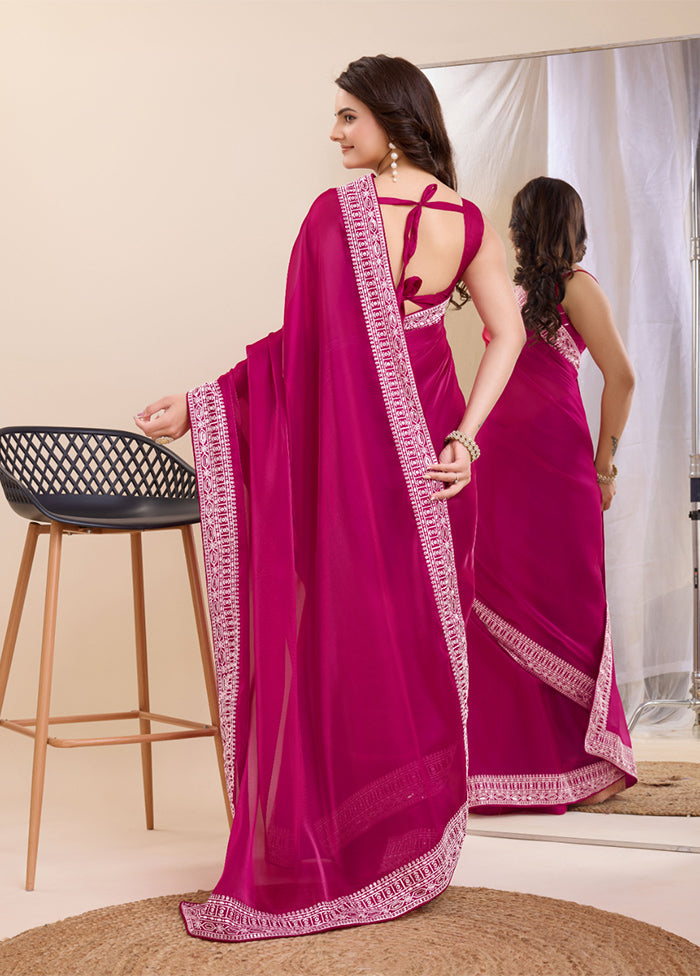 Rani Silk Saree With Blouse Piece