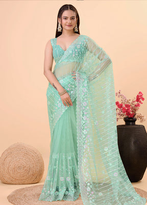 Aqua Net Net Saree With Blouse Piece