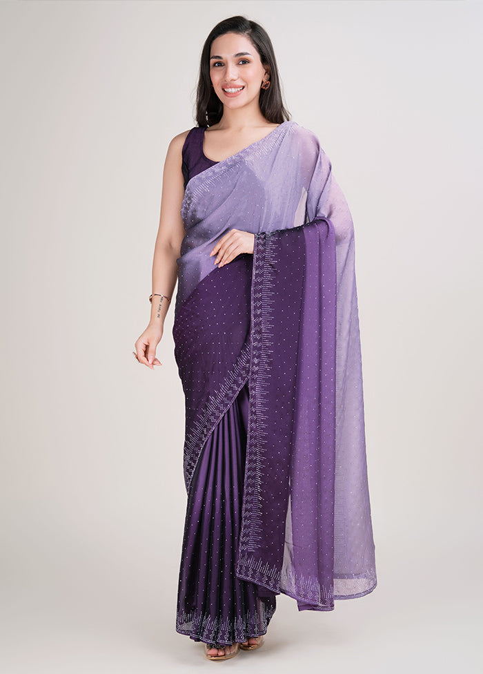 Multicolor Spun Silk Saree With Blouse Piece