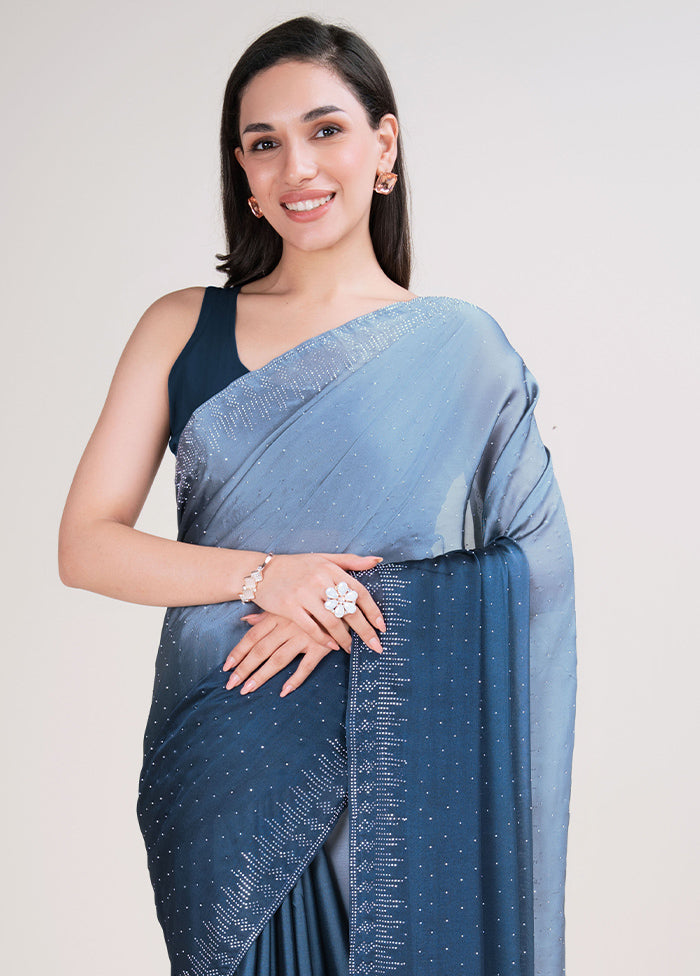 Multicolor Spun Silk Saree With Blouse Piece