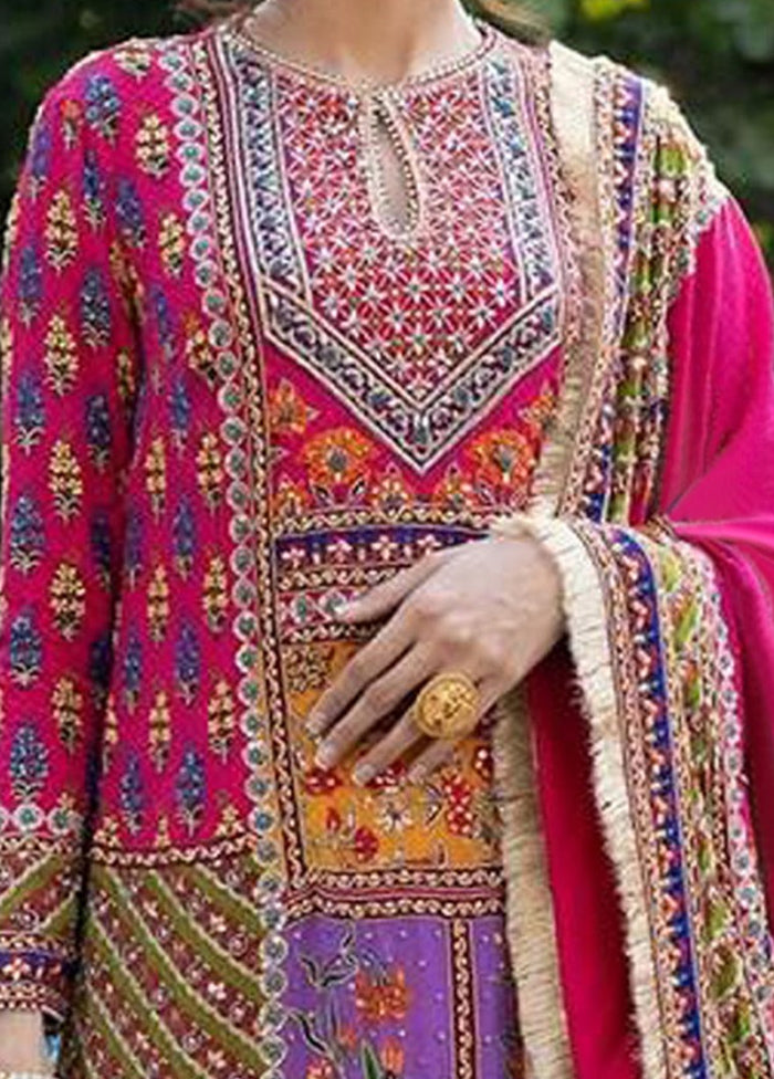 3 Pc Pink Readymade Silk Suit Set