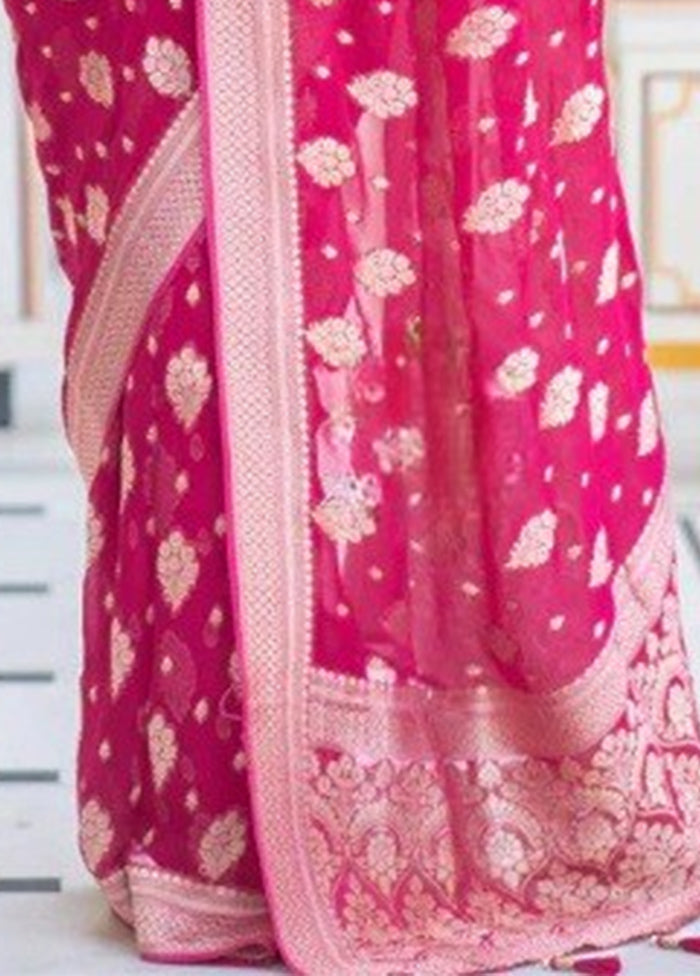 Rani Banarasi Silk Saree With Blouse Piece