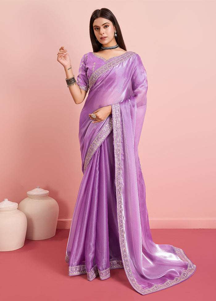 Magenta Silk Saree With Blouse Piece