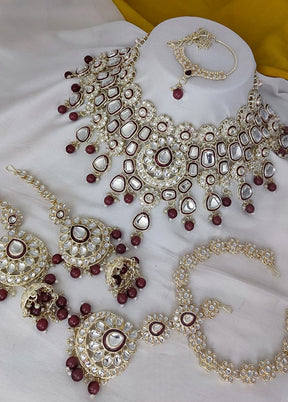 Maroon Alloy Jewellery Set