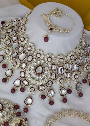 Maroon Alloy Jewellery Set