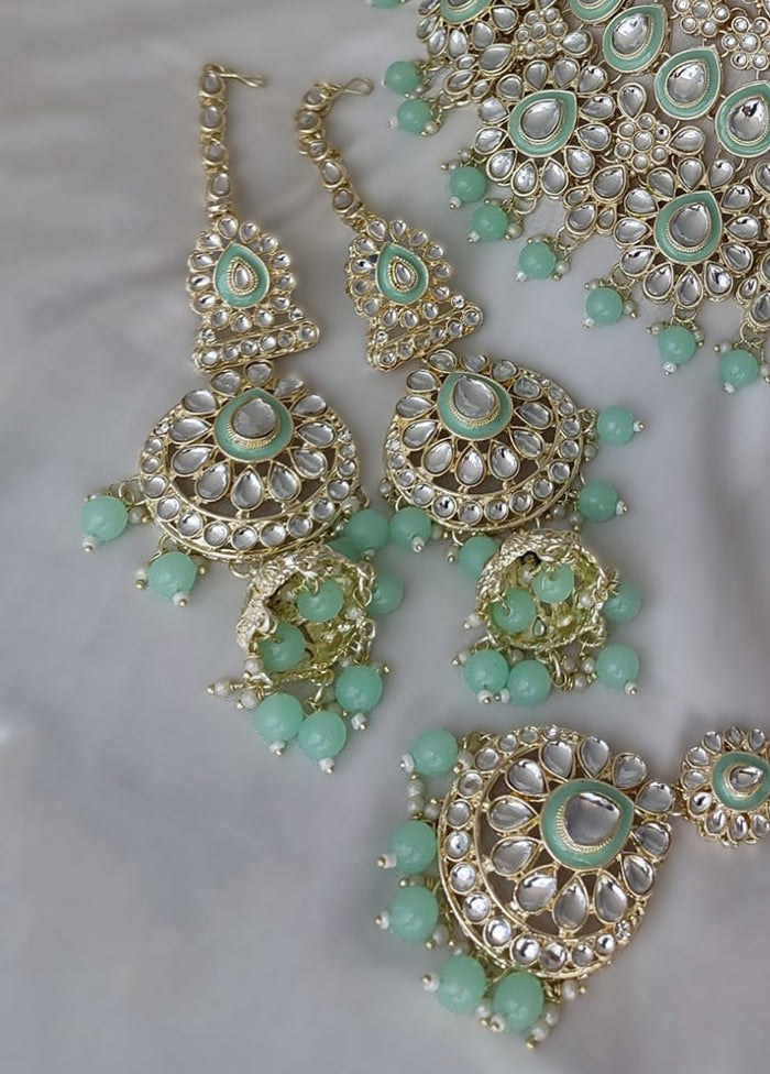 Mint Green Alloy Jewellery Set