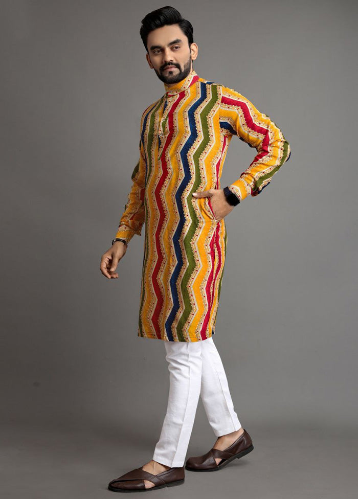 Multicolor Cotton Kurta And Pajama Set