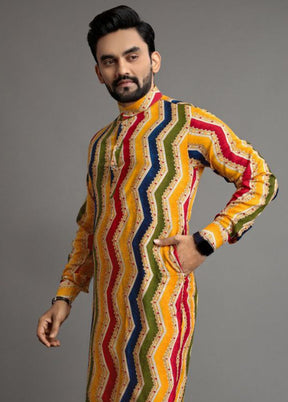 Multicolor Cotton Kurta And Pajama Set