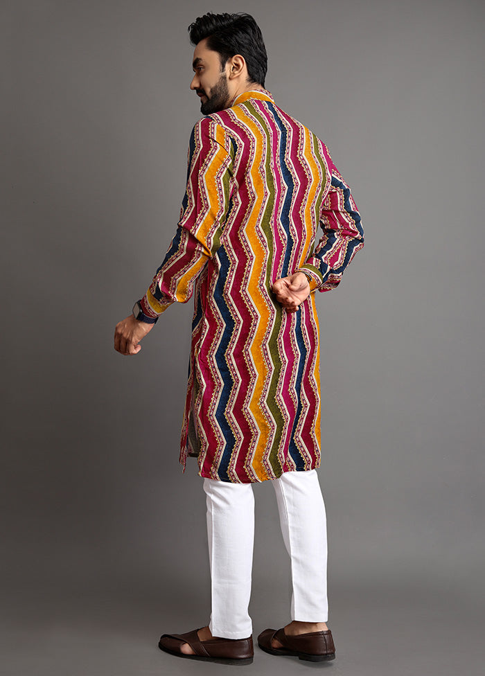 Multicolor Cotton Kurta And Pajama Set