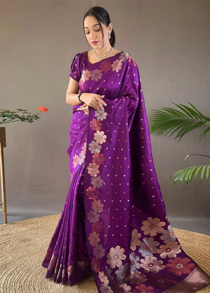 Rani Banarasi Silk Saree With Blouse Piece