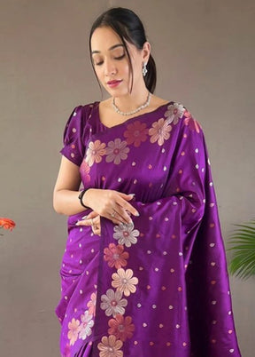 Rani Banarasi Silk Saree With Blouse Piece