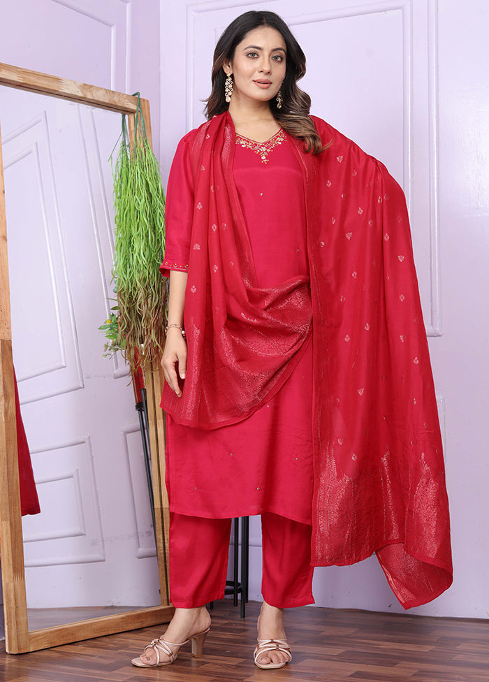 3 Pc Rani Pure Readymade Viscose Suit Set